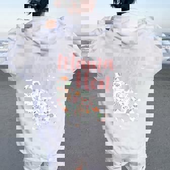 Mum Hen Chicken Mother Flowers Mother's Day Women Oversized Hoodie Back Print - Thegiftio