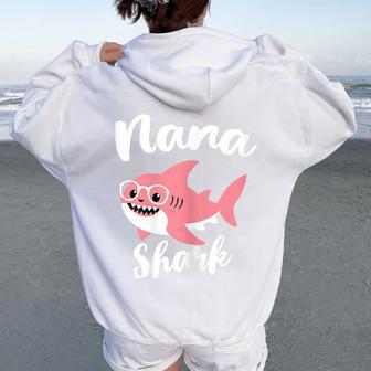 Nana Shark Mother's Day Grandma Women Oversized Hoodie Back Print - Thegiftio UK