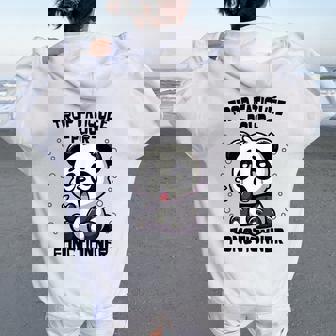 Panda Trop Fatiguée Humour Drole Flemme Panda Géant Sweat à capuche oversize pour femme avec imprimé dans le dos - Cadeauxyz