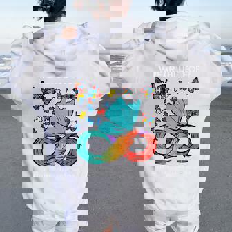 Me Pongo Azul Para La Conciencia Del Autismo Mariposa Hombres Es Niños Women Oversized Hoodie Back Print - Regaloses