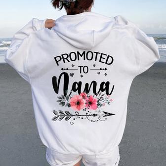Promoted To Nana Announcement New Nana Women Oversized Hoodie Back Print - Thegiftio UK