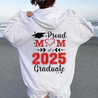 Proud Mom Of A 2025 Graduate Retro Class Of 2025 Women Oversized Hoodie Back Print - Thegiftio UK