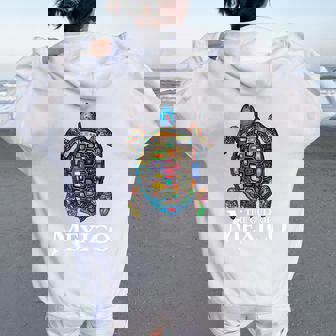 Graphic Sea Turtle Gulf Of Mexico Never Forget Trump Women Oversized Hoodie Back Print - Thegiftio