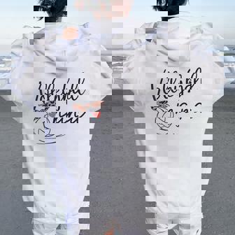 Volleyball Nana Leopard Mother's Day Women Oversized Hoodie Back Print | Seseable CA