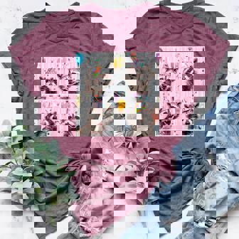 Animal Photobooth Love Raccoons Men Women Kids Cute Raccoon In Birthday Hat Unique Raccoon Birthday Small Women's Heather T-Shirt - Monsterry