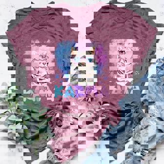 Cat Heart Shape For Girls Kids Women Men Karma Women's Heather T-Shirt - Monsterry