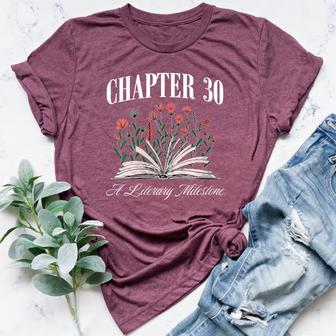 Chapter 30 A Literary Milestone Book Lover Hello 30 Women's Heather T-Shirt - Monsterry UK
