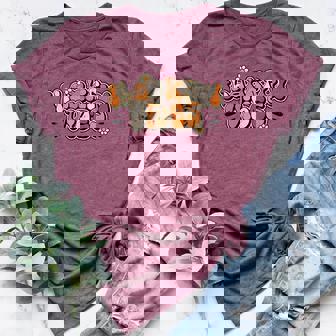 Fall Vibes Retro Groovy Thanksgiving Autumn Fall Lover Women Women's Heather T-Shirt - Monsterry