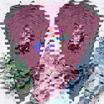 Fish Lovers Colorful Fish Face Abstract Art Painting Fish Women's Heather T-Shirt - Monsterry