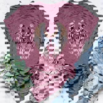 Natural Color Angelic Wings Print On The Back For Men Women Women's Heather T-Shirt - Monsterry