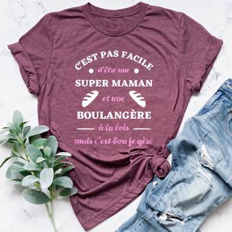 Super Mom Bakery Humour Bakery Woman Women's Heather T-Shirt - Monsterry
