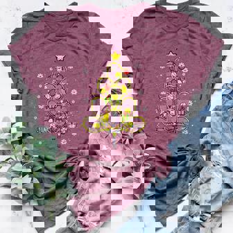 Tennis Christmas Tree Xmas Player Boys Girls Men Women Kids Women's Heather T-Shirt - Monsterry