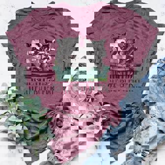 Cute But Feral Raccoon Racoon Possum Opossum For Girl Boy Women's Heather T-Shirt - Monsterry