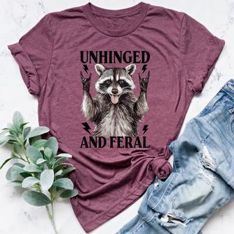 Unhinged And Feral Raccoon Vintage Cartoon Animal Feral Girl Women's Heather T-Shirt - Monsterry