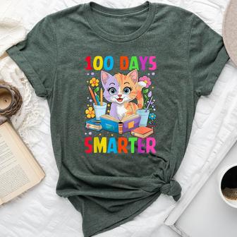 100 Days Of School Cute Cat Boys Girls Kid 100Th Day Teacher Bella Canvas T-shirt - Thegiftio UK