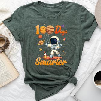 100 Days Smarter 100Th Day Of School For Boys Girl Astronaut Bella Canvas T-shirt - Thegiftio UK