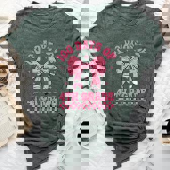100Th Day Of School Coquette Bow 100 Days Of 4Th Grade Bella Canvas T-shirt - Seseable