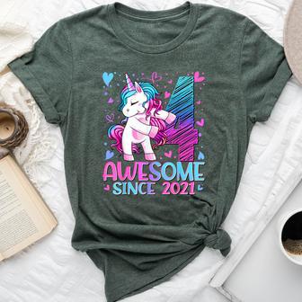 4 Year Old Unicorn For Girls 4Th Birthday Girl Party Bella Canvas T-shirt - Thegiftio UK