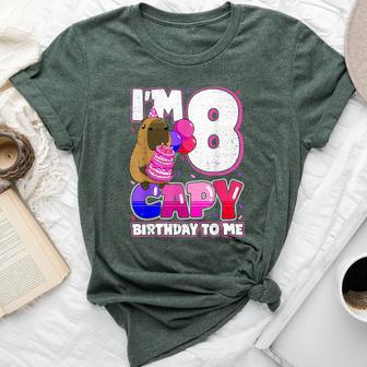 8 Years Capy Birthday To Me Girls 8Th Birthday Capybara Bella Canvas T-shirt - Thegiftio UK