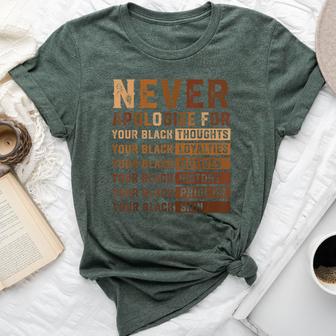 Never Apologize Black History Month African American Women Bella Canvas T-shirt - Thegiftio UK