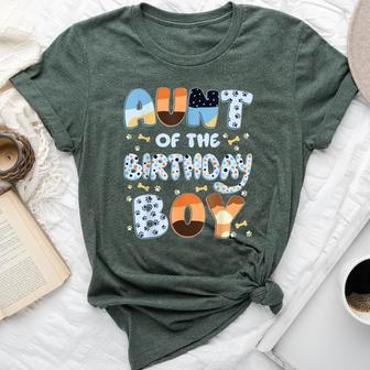 Aunt Of The Birthday Boy Dog Family Party Decorations Bella Canvas T-shirt - Thegiftio UK