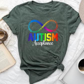 Autism Awareness Acceptance Infinity Symbol Women Bella Canvas T-shirt - Thegiftio UK