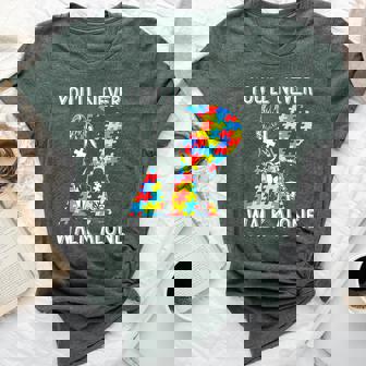 Autism Mom You Will Never Walk-Alone Support Autism Son Bella Canvas T-shirt - Thegiftio