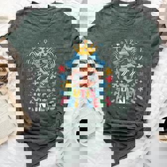 Autism Princess Afro Girls Bow Daughter Autism Awareness Bella Canvas T-shirt | Mazezy