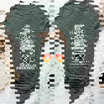 Barrel Racing Mom Messy Bun Mom Of A Barrel Racer Mother Bella Canvas T-shirt | Mazezy