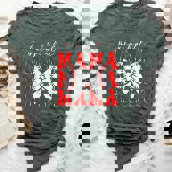 Baseball Mama Coquette Bow Sport Lover Sister Mother's Day Bella Canvas T-shirt - Thegiftio UK