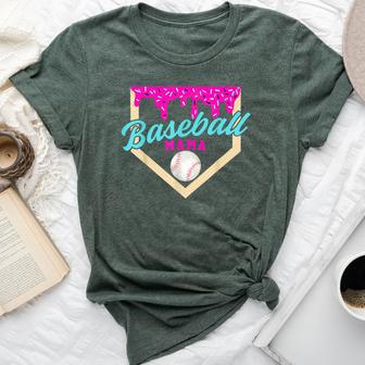 Baseball Mama Home Plate Ice Cream Drip With Sprinkles Drip Bella Canvas T-shirt - Thegiftio UK