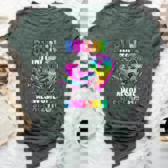 Birthday Roller Skating 9Th Girls Rollin Into 9 Skate Party Bella Canvas T-shirt | Mazezy