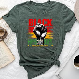 Black History Month Breaking Every Chain Bella Canvas T-shirt - Thegiftio UK