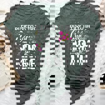 Blessed To Be Called Mom And Meme Mother's Day Floral Women Bella Canvas T-shirt | Mazezy