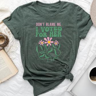 Boho Flowers Don't Blame Me I Voted For Her Anti Trump 2024 Bella Canvas T-shirt - Thegiftio UK