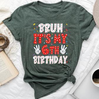 Bruh 6Th Birthday 6 Year Old Birthday For Boy Girl Party Six Bella Canvas T-shirt - Thegiftio UK