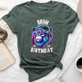 Bruh Its My Birthday Gorilla Boy Girl Family Party Bella Canvas T-shirt - Thegiftio UK