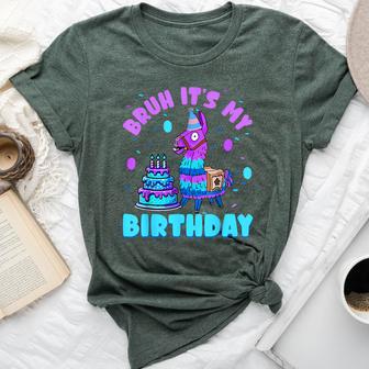 Bruh Its My Birthday Llama Pinata Boy Girl Family Party Bday Bella Canvas T-shirt - Thegiftio UK