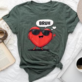 Bruh Valentines Day Heart Humor Meme Graphic Bella Canvas T-shirt - Thegiftio UK