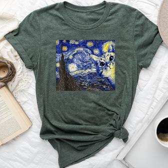 Cat Starry Night Cat Cat Van Gogh Cat Bella Canvas T-shirt - Thegiftio UK
