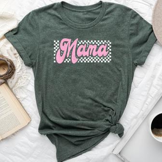 Checkered Mama Pink Checker Print Bella Canvas T-shirt - Thegiftio UK