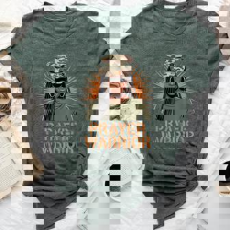 Christian Camo Girl Hat Jesus God Black Prayer Warrior Bella Canvas T-shirt | Mazezy