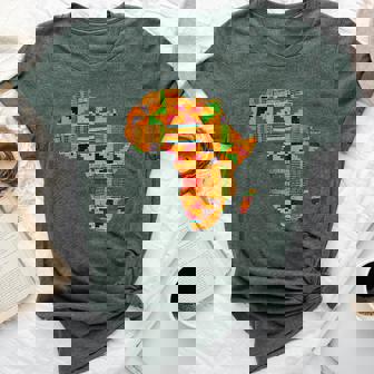 Cool Africa Map Kente Cloth For African Lover Bella Canvas T-shirt | Mazezy
