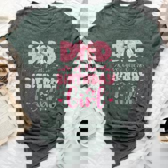 Dad Of The Birthday Girl Family Pink Coquette Bow Bella Canvas T-shirt - Seseable