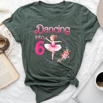 Dancing Into 6 Ballerina 6Th Birthday Party Ballet Girls Bella Canvas T-shirt - Thegiftio UK