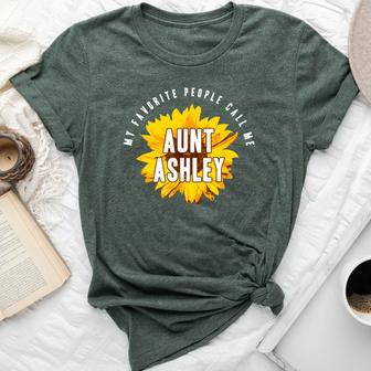 Favorite People Call Me Aunt Ashley Sunflower Bella Canvas T-shirt - Thegiftio UK