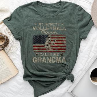 My Favorite Volleyball Player Calls Me Grandma Usa Flag Bella Canvas T-shirt - Thegiftio UK