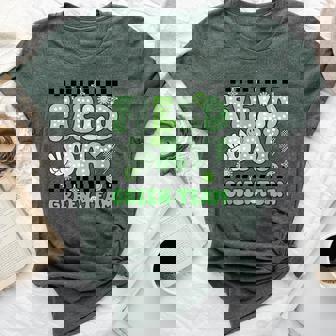 Field Day Green Team Groovy Smile Face Checkered Students Bella Canvas T-shirt | Mazezy