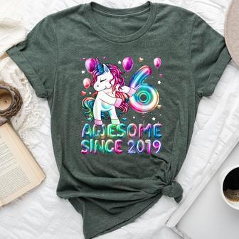 Flossing Unicorn 6 Year Old 6Th Birthday Girl Unicorn Party Bella Canvas T-shirt - Thegiftio UK