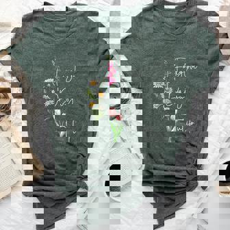 Foxglove Daisy Tulip Floral Subtle Floral Flowers Bella Canvas T-shirt | Seseable CA